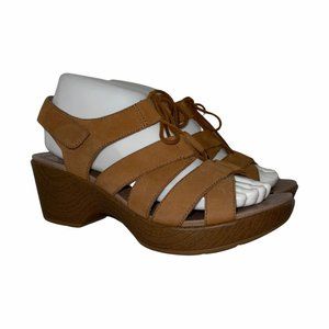 Dansko Leather Strappy Wedge Gladiator Sandals 39